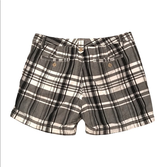 Dockers Women’s Black/Grey/White Plaid Linen Blend Shorts Size 10 - Picture 2 of 5